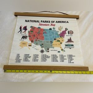NWT USA National Parks of America adventure map wall decor travel camp hike trip